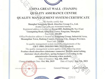 2020版ISO9001国际质量体系认证证书